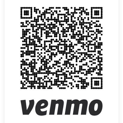 A picture of the venmo logo with an image of a qr code.