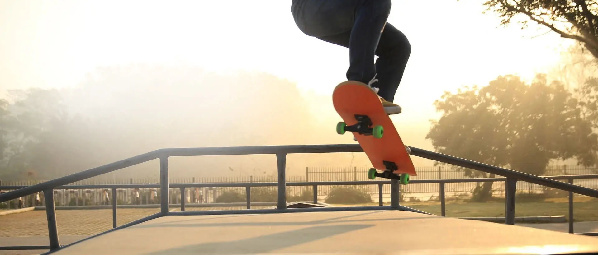 A person on a skateboard doing an air trick.